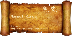 Mangol Kinga névjegykártya